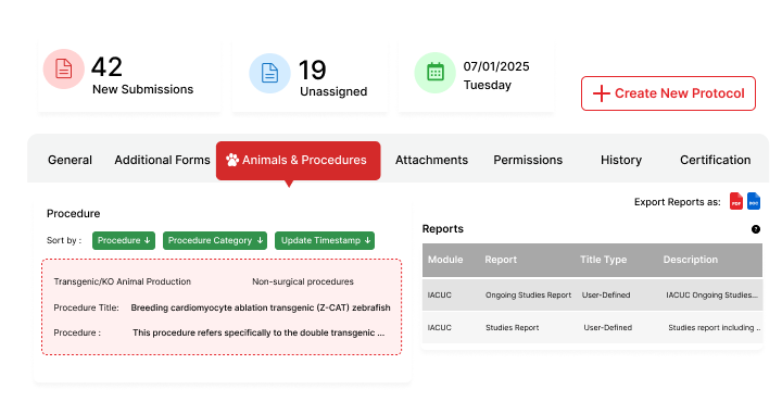 iacuc module under research administration software