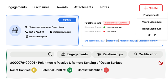coi module under research management software