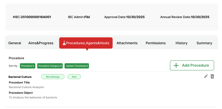 ibc module under research management software